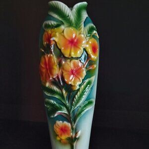 Vintage Painted Flower Vase